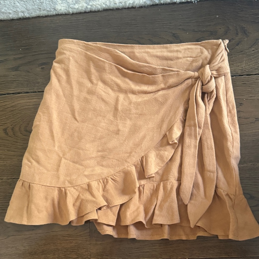 GB Girls Tan Ruffle Mini Skirt
